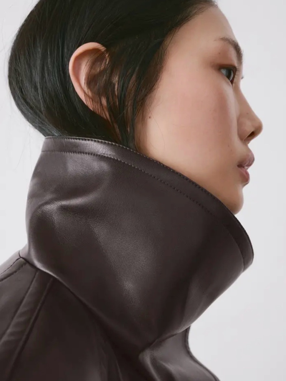 Mango Black Faux Leather Tie-Waist Jacket - Picture 5 of 7